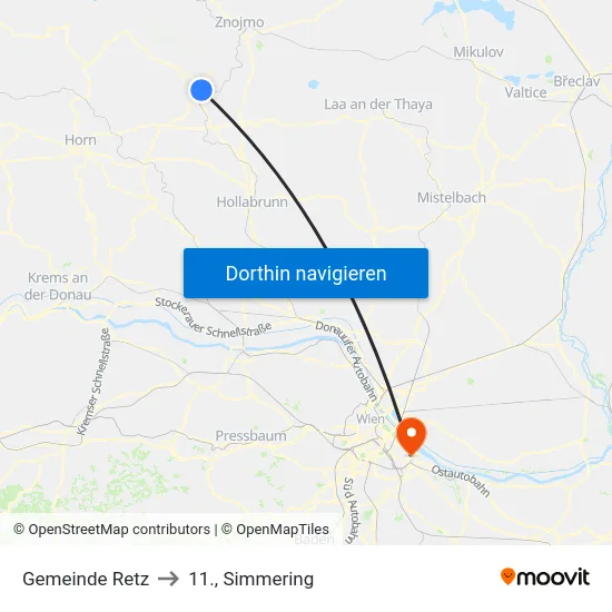 Gemeinde Retz to 11., Simmering map