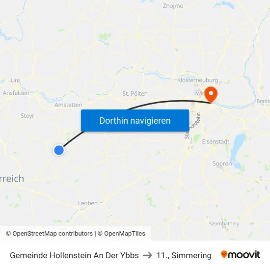 Gemeinde Hollenstein An Der Ybbs to 11., Simmering map