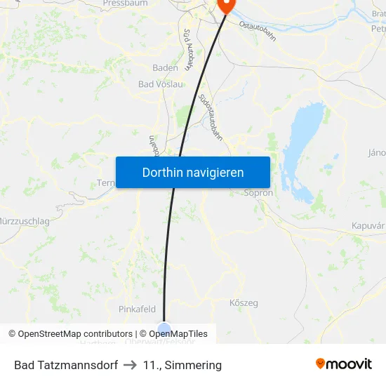 Bad Tatzmannsdorf to 11., Simmering map