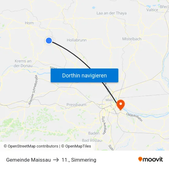 Gemeinde Maissau to 11., Simmering map
