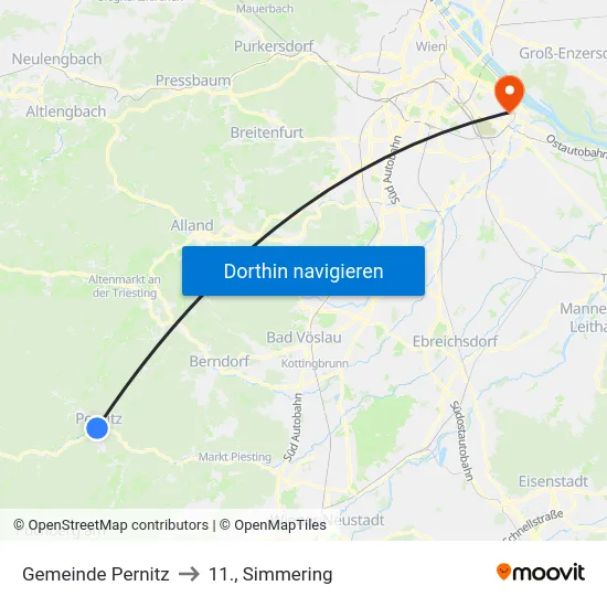 Gemeinde Pernitz to 11., Simmering map