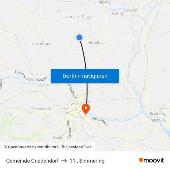 Gemeinde Gnadendorf to 11., Simmering map