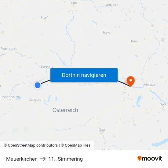 Mauerkirchen to 11., Simmering map