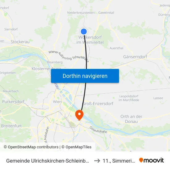 Gemeinde Ulrichskirchen-Schleinbach to 11., Simmering map