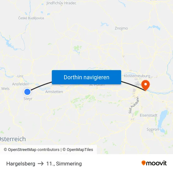 Hargelsberg to 11., Simmering map