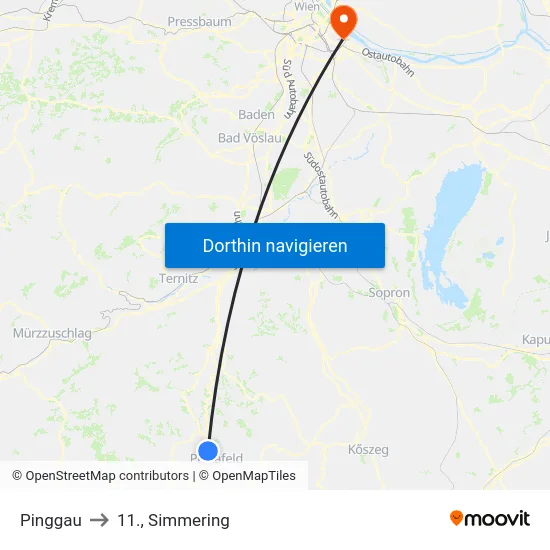 Pinggau to 11., Simmering map