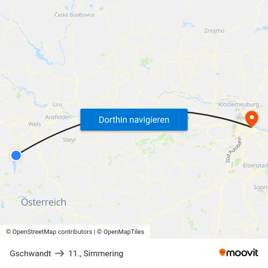 Gschwandt to 11., Simmering map