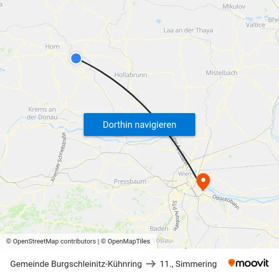Gemeinde Burgschleinitz-Kühnring to 11., Simmering map