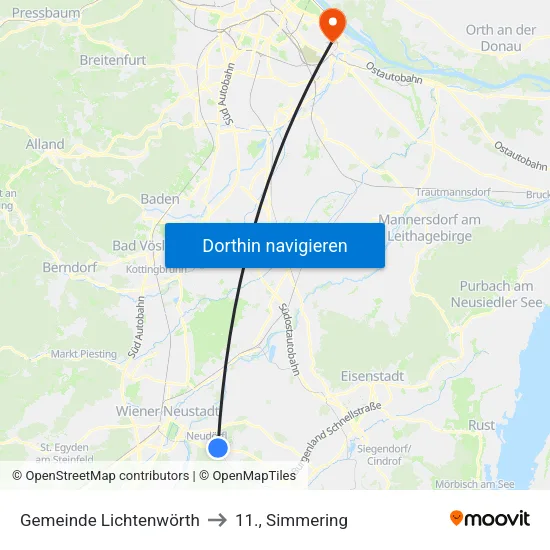Gemeinde Lichtenwörth to 11., Simmering map
