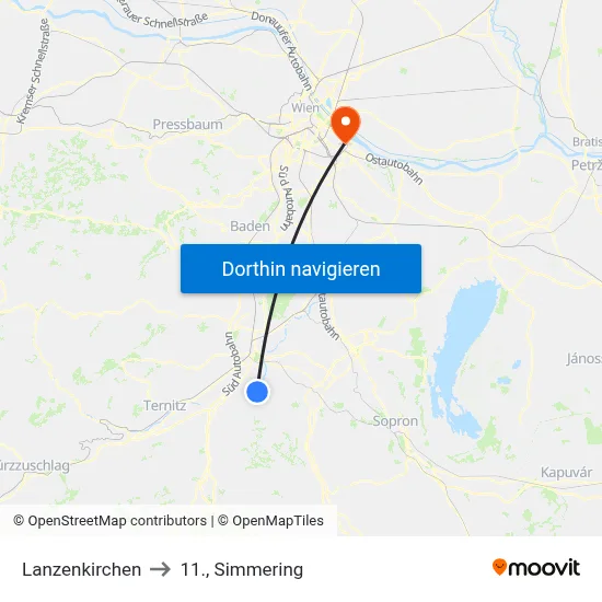 Lanzenkirchen to 11., Simmering map
