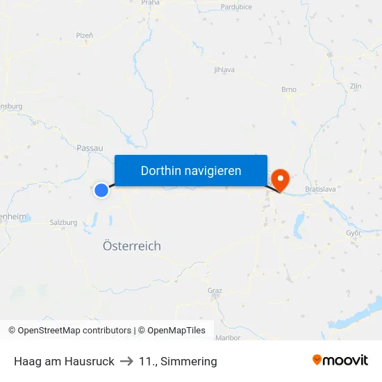 Haag am Hausruck to 11., Simmering map