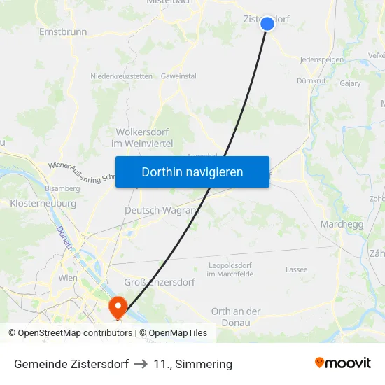 Gemeinde Zistersdorf to 11., Simmering map