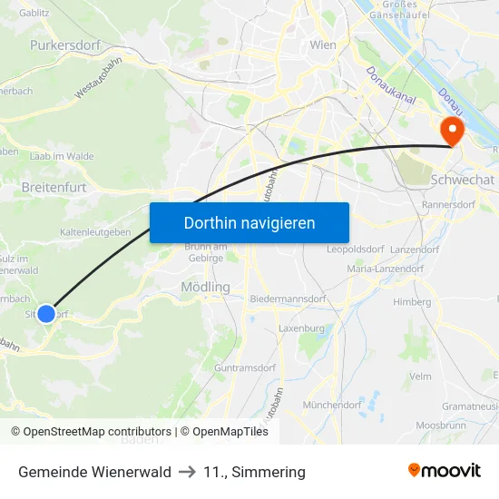 Gemeinde Wienerwald to 11., Simmering map