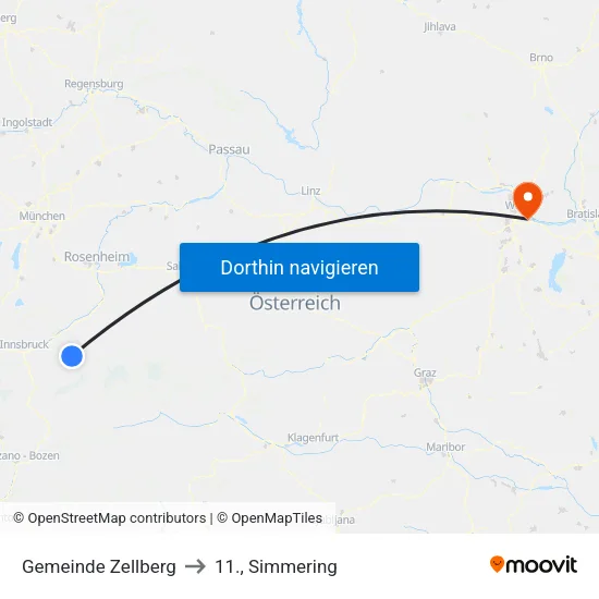 Gemeinde Zellberg to 11., Simmering map