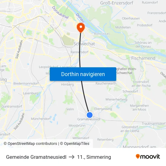 Gemeinde Gramatneusiedl to 11., Simmering map