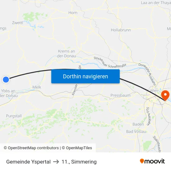 Gemeinde Yspertal to 11., Simmering map