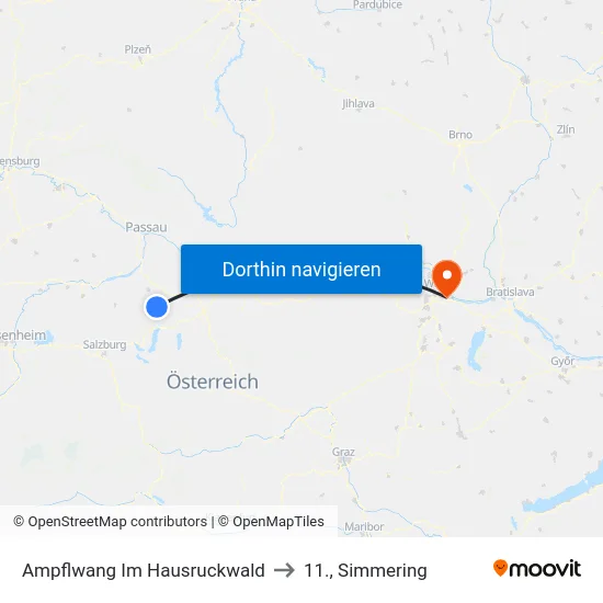 Ampflwang Im Hausruckwald to 11., Simmering map