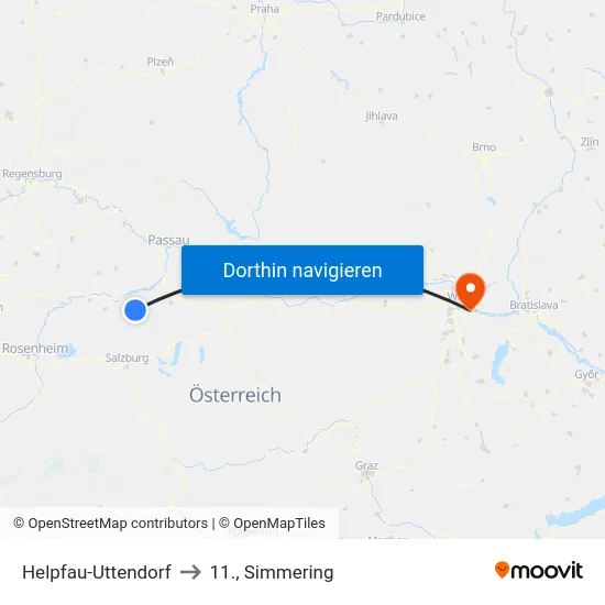 Helpfau-Uttendorf to 11., Simmering map