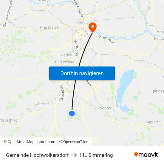 Gemeinde Hochwolkersdorf to 11., Simmering map