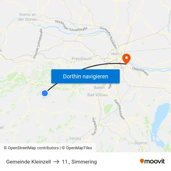 Gemeinde Kleinzell to 11., Simmering map