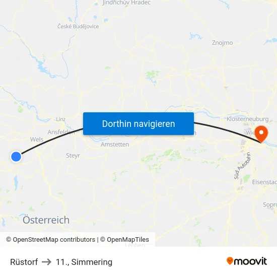 Rüstorf to 11., Simmering map
