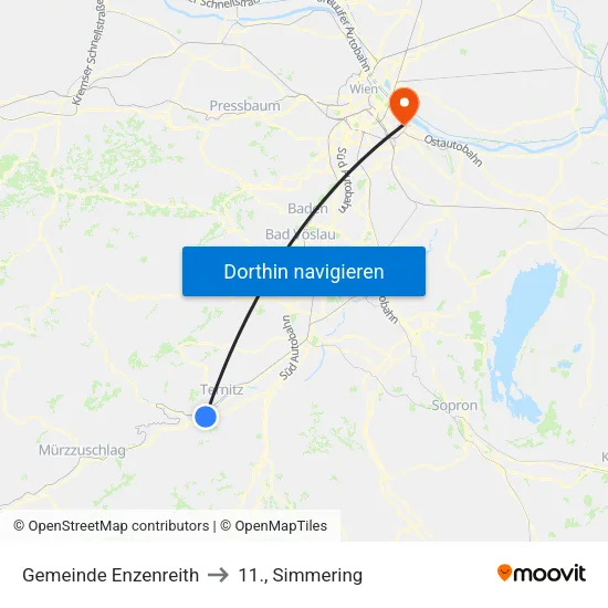 Gemeinde Enzenreith to 11., Simmering map