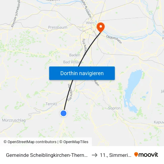 Gemeinde Scheiblingkirchen-Thernberg to 11., Simmering map