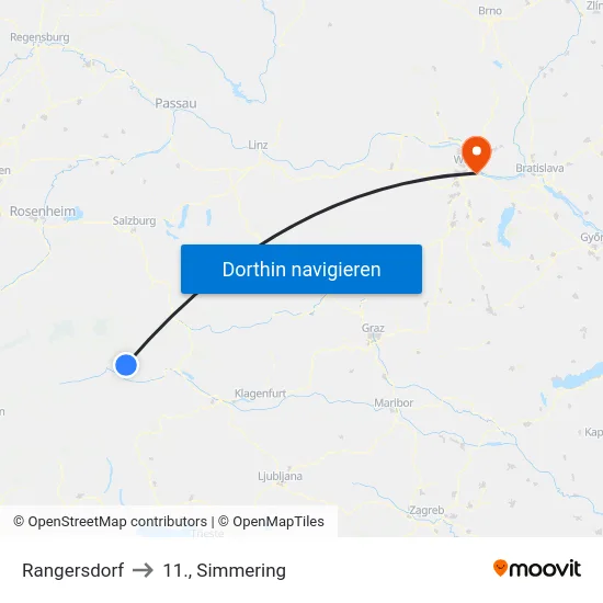 Rangersdorf to 11., Simmering map