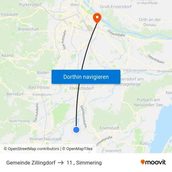 Gemeinde Zillingdorf to 11., Simmering map