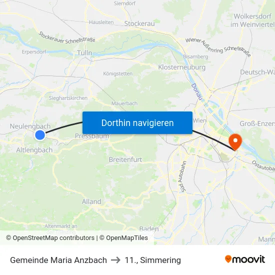 Gemeinde Maria Anzbach to 11., Simmering map