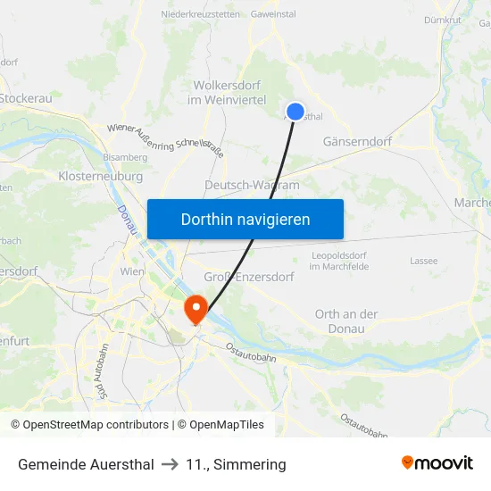Gemeinde Auersthal to 11., Simmering map