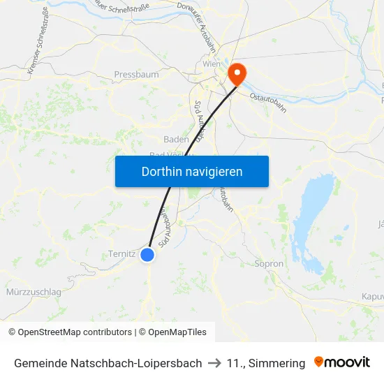 Gemeinde Natschbach-Loipersbach to 11., Simmering map