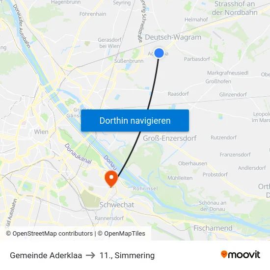 Gemeinde Aderklaa to 11., Simmering map