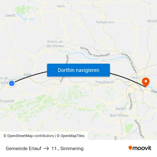 Gemeinde Erlauf to 11., Simmering map