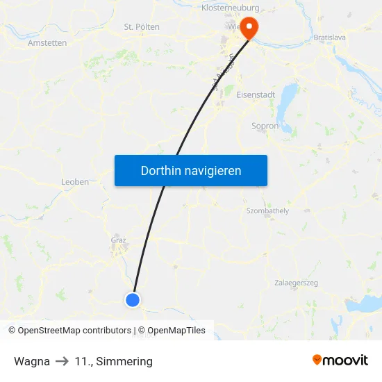 Wagna to 11., Simmering map