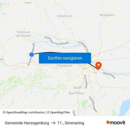 Gemeinde Herzogenburg to 11., Simmering map
