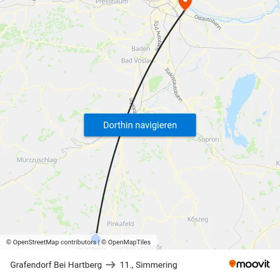 Grafendorf Bei Hartberg to 11., Simmering map
