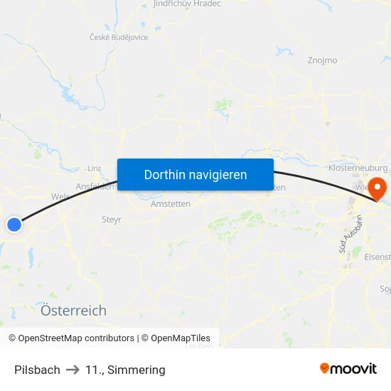 Pilsbach to 11., Simmering map