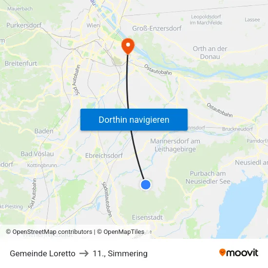 Gemeinde Loretto to 11., Simmering map