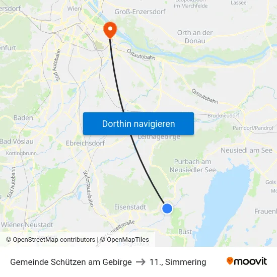 Gemeinde Schützen am Gebirge to 11., Simmering map