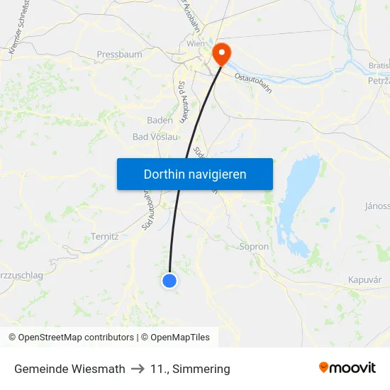Gemeinde Wiesmath to 11., Simmering map