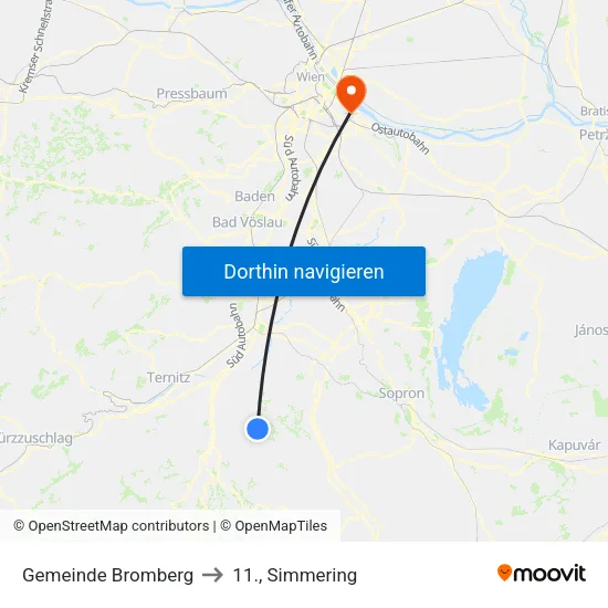 Gemeinde Bromberg to 11., Simmering map