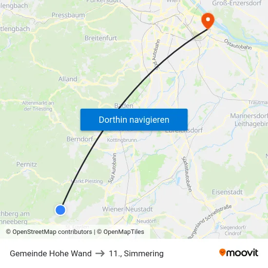 Gemeinde Hohe Wand to 11., Simmering map