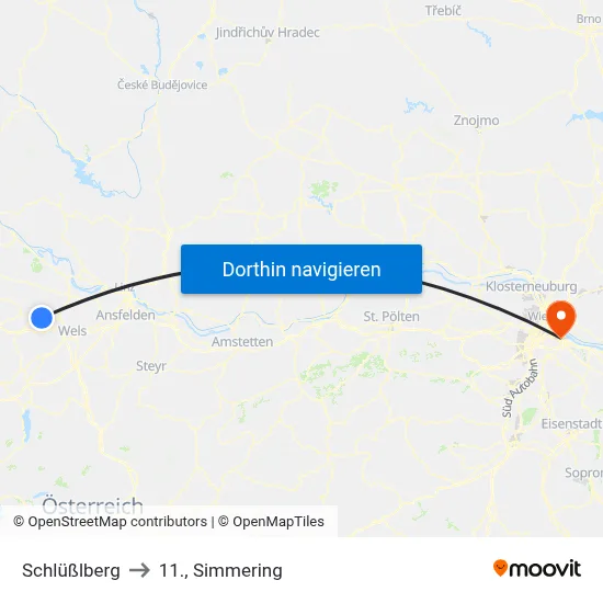 Schlüßlberg to 11., Simmering map