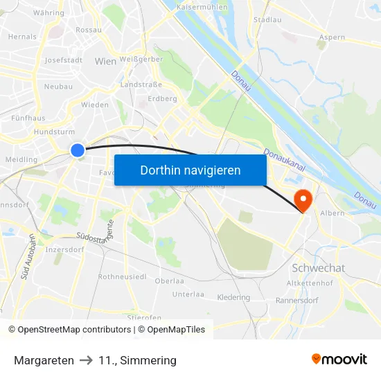 Margareten to 11., Simmering map