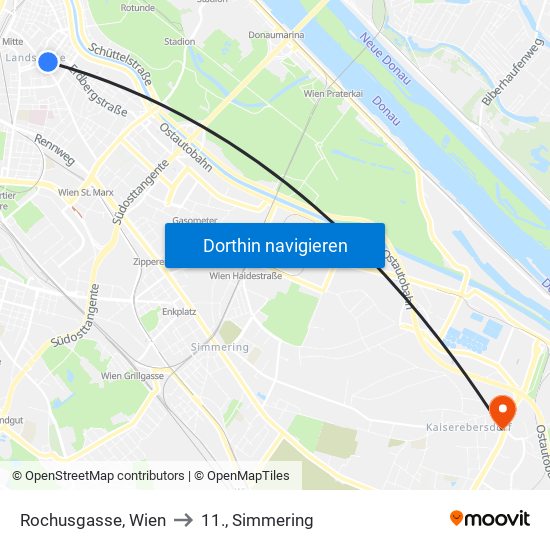 Rochusgasse, Wien to 11., Simmering map