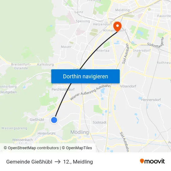 Gemeinde Gießhübl to 12., Meidling map
