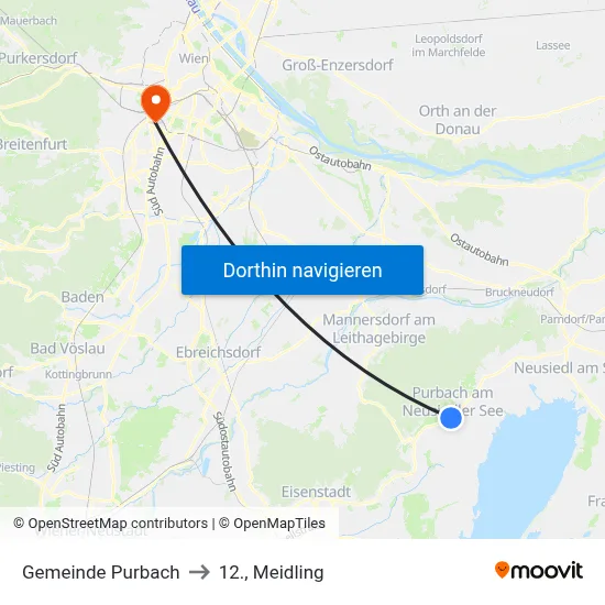 Gemeinde Purbach to 12., Meidling map