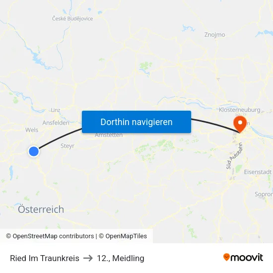 Ried Im Traunkreis to 12., Meidling map