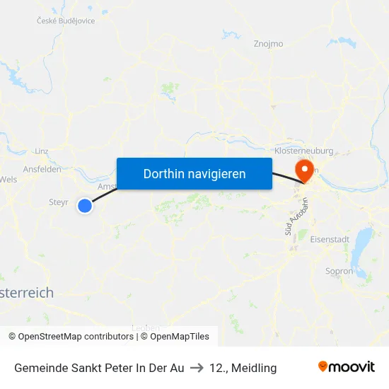 Gemeinde Sankt Peter In Der Au to 12., Meidling map